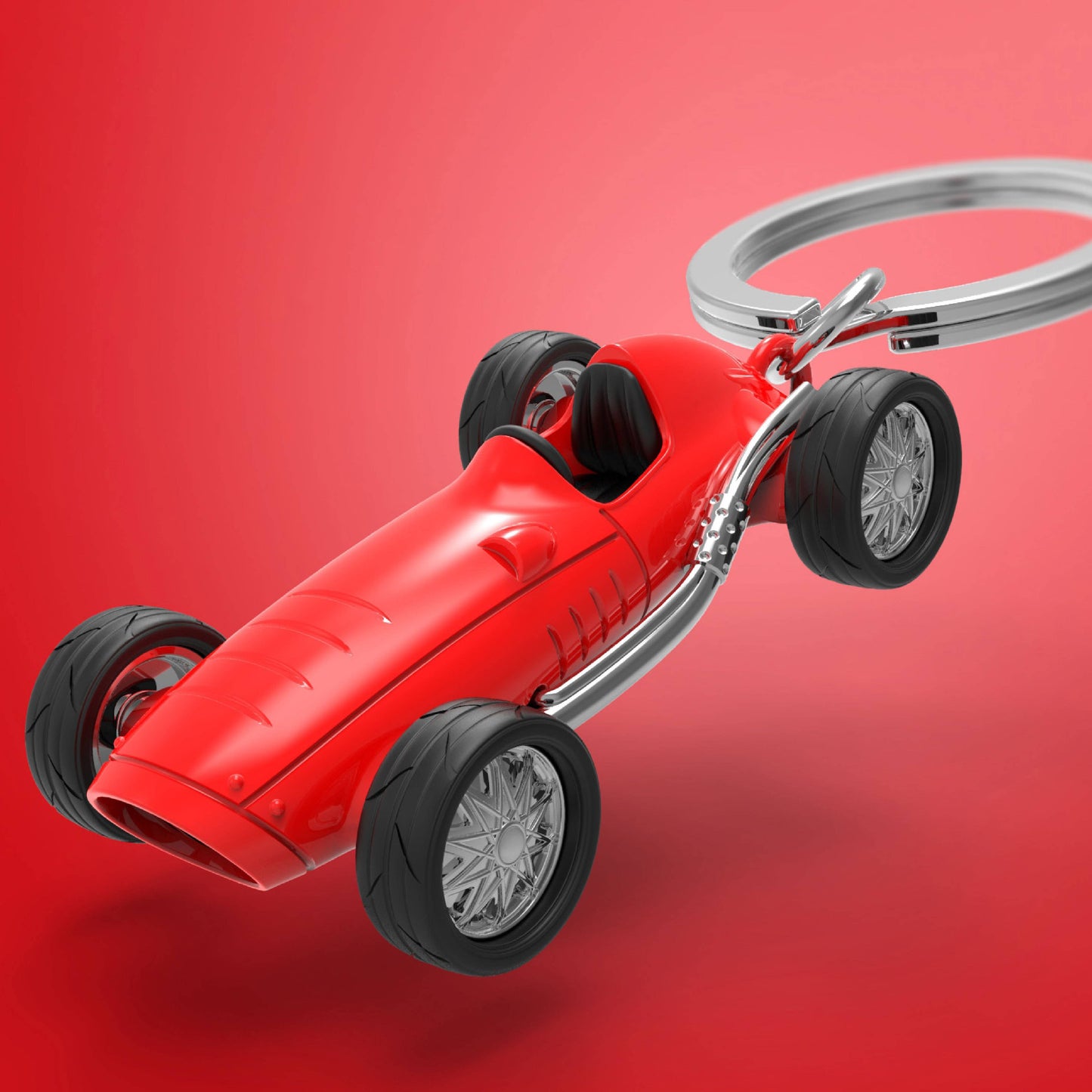 Metalmorphose Luxe Red Vintage Racer Car Keyring