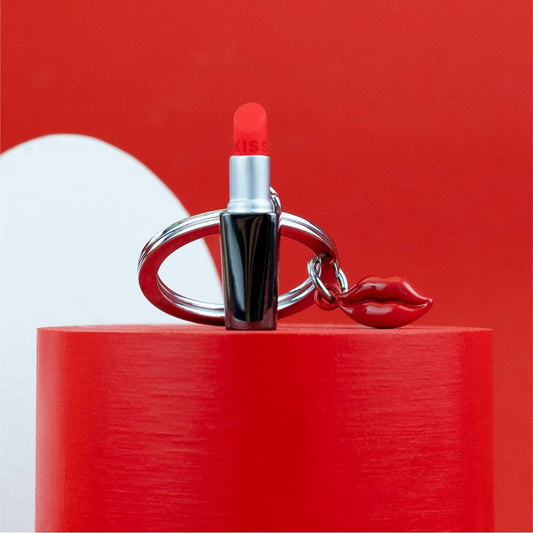 Metalmorphose Lipstick With Red Lips Charm Keyring