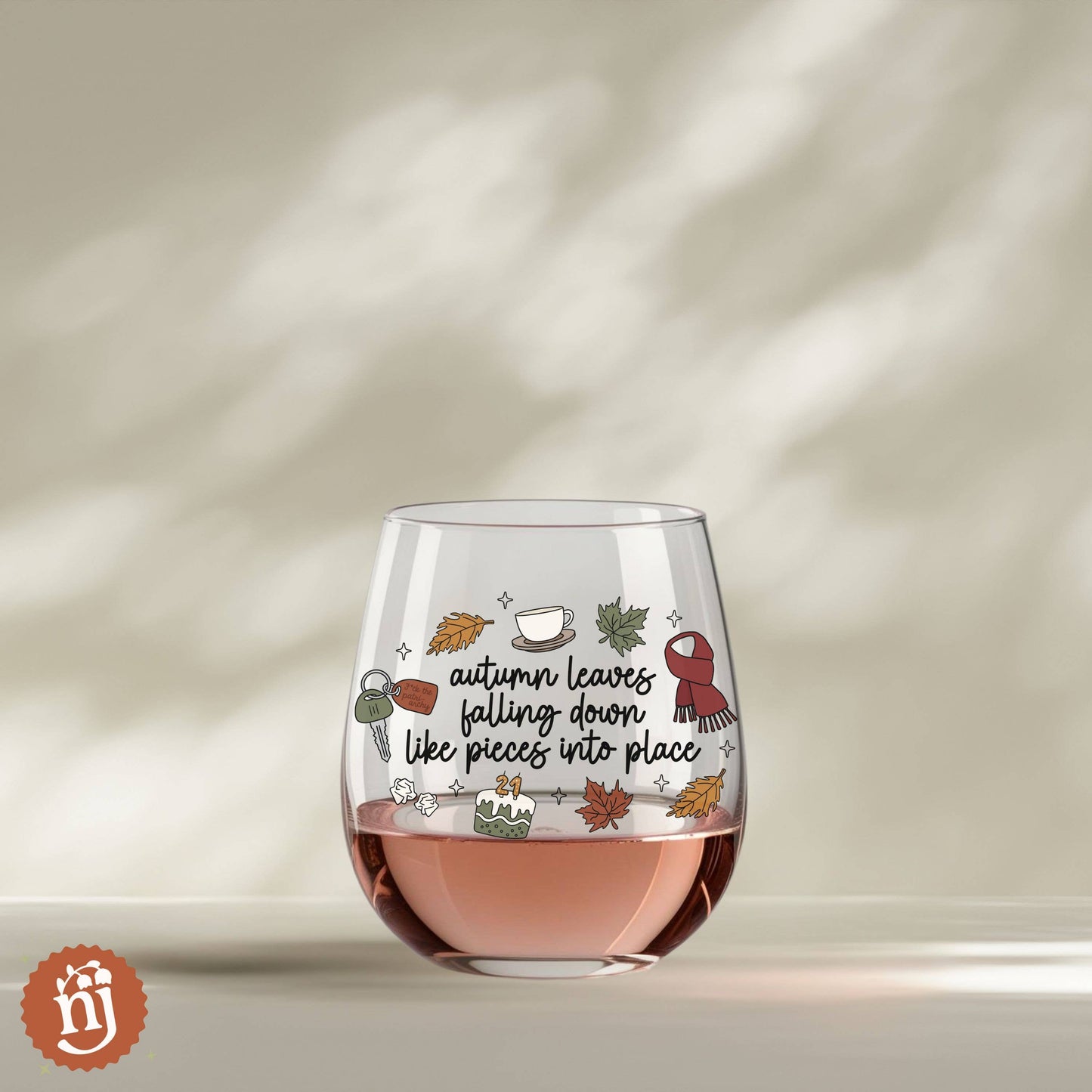 PREORDER - Taylor Swift Inspired "All Too Well" Autumn Lyric Wine Glass: STEMMED