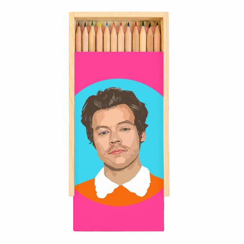 Coloured Pencils with Box 'HARRY NEON PINK'