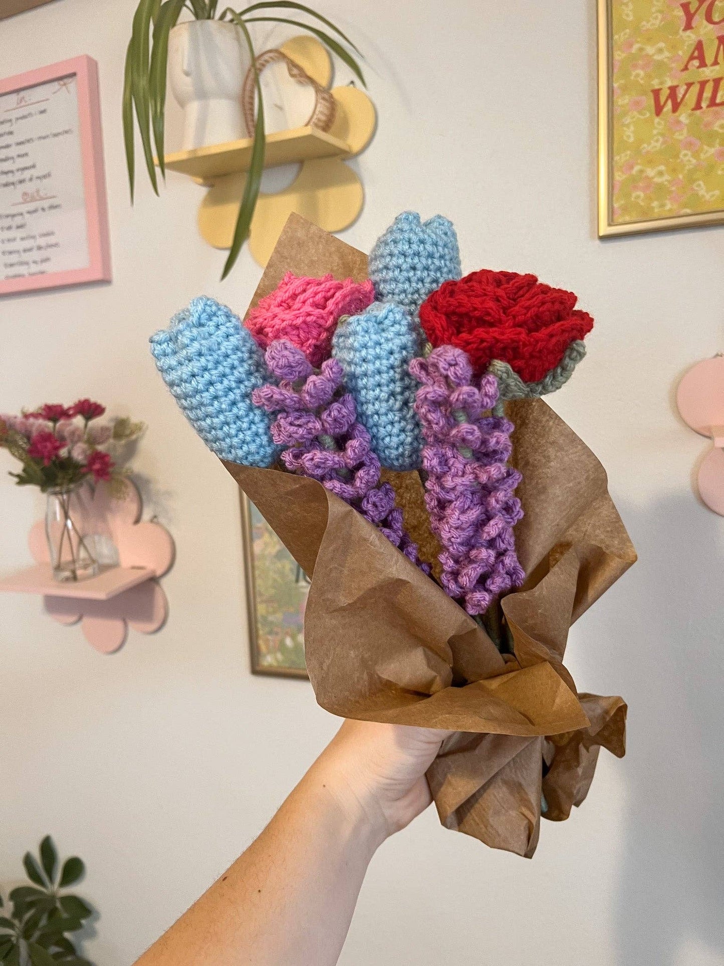 Crochet Red Rose Flower