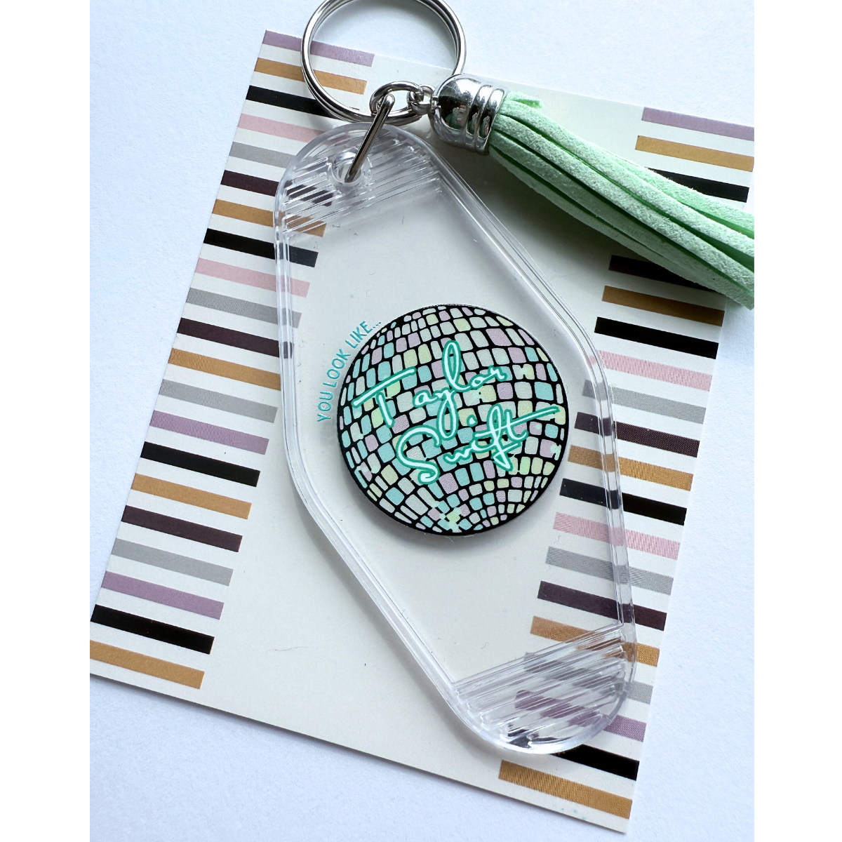 Taylor Swift Disco 🪩 Ball Debut Acrylic Keyring With Tassel