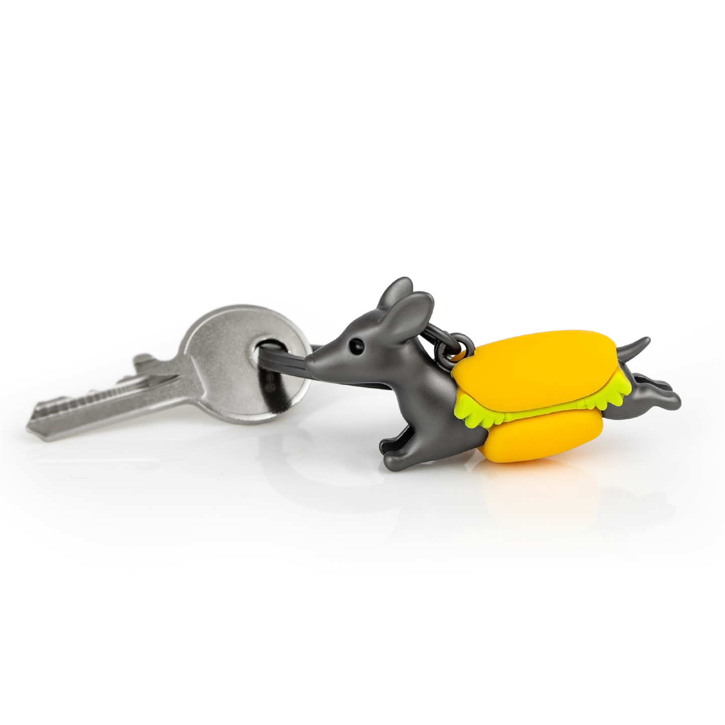 Metalmorphose Grey 'Hotdog' Dachshund Keyring