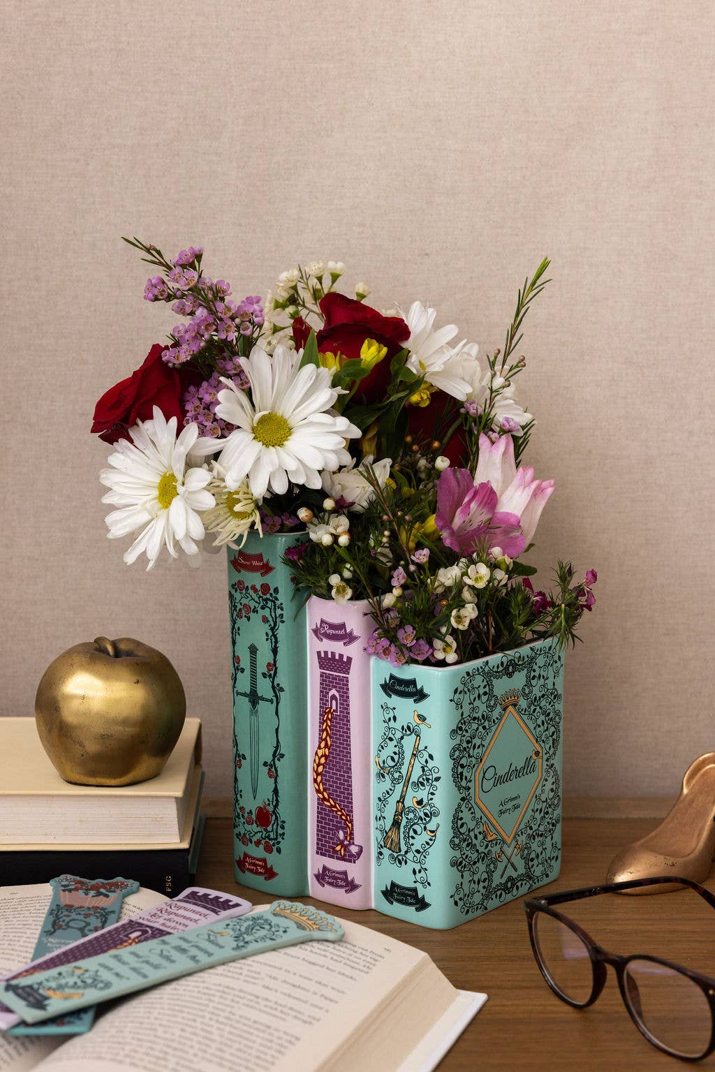 Triple Book Vase - Grimm's Fairy Tales