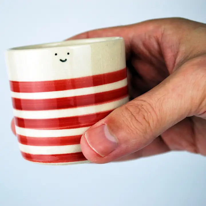 Cherry Red Sailor Handmade Ceramic Espresso Cup