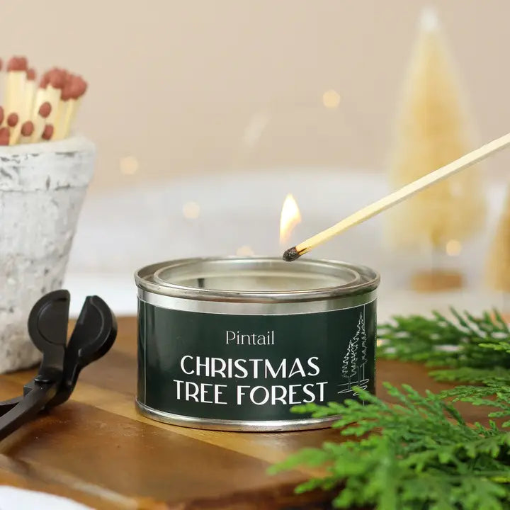 Christmas Tree Forest Paint Pot Candle