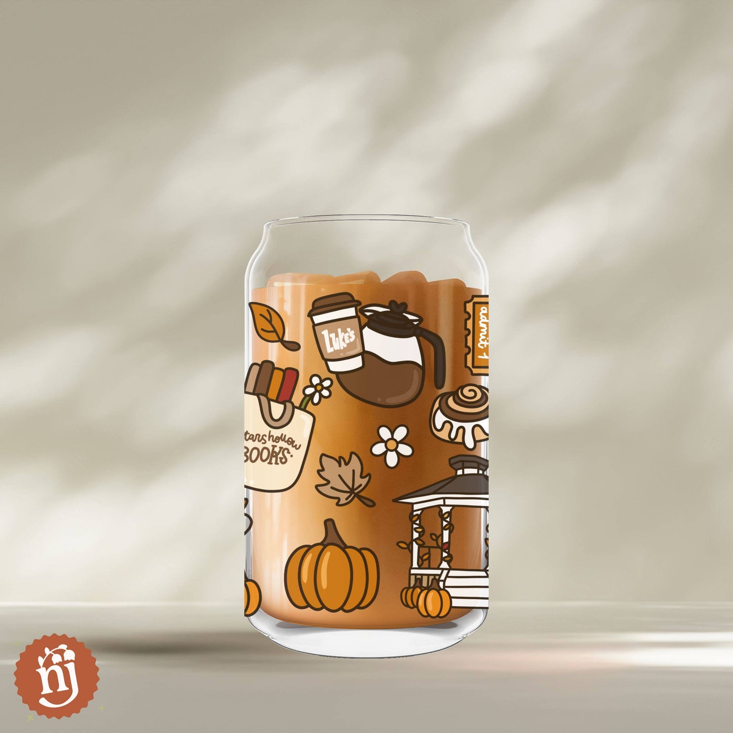 Gilmore Girls Autumn in Stars Hollow Glass Can Tumbler - 16oz
