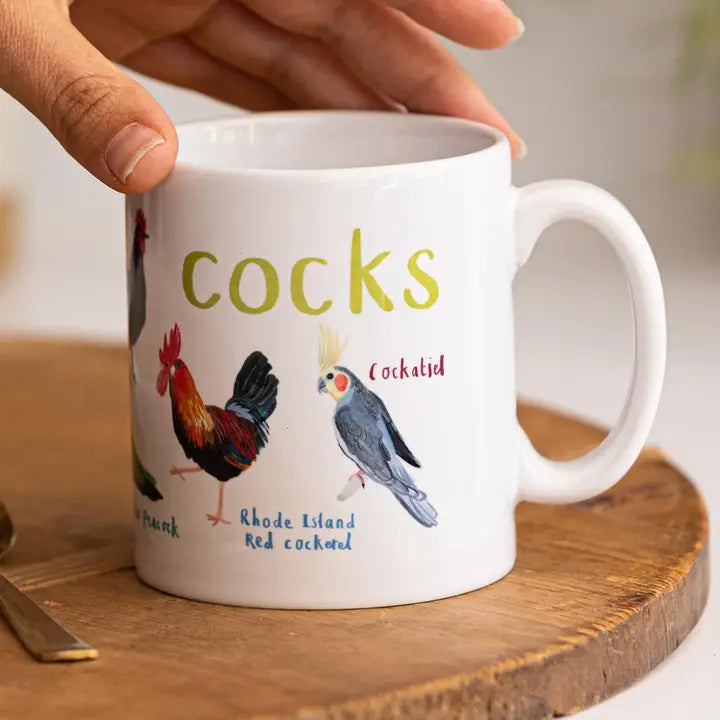 Cocks Ceramic Bird Pun Mug