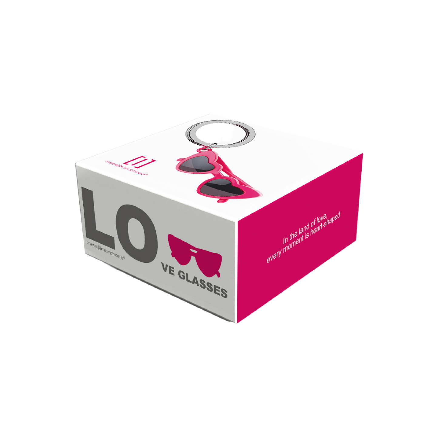 Metalmorphose Pink 'Iconic' Heart Shaped Glasses Keyring