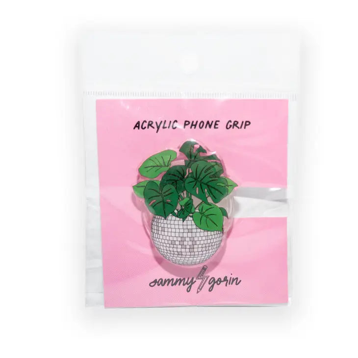 Disco Ball Planter - Acrylic Phone Grip Popsocket