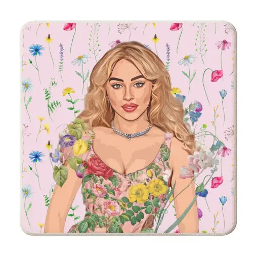 Square Ceramic Coaster - 'Floral Sabrina' By Dolly Wolfe