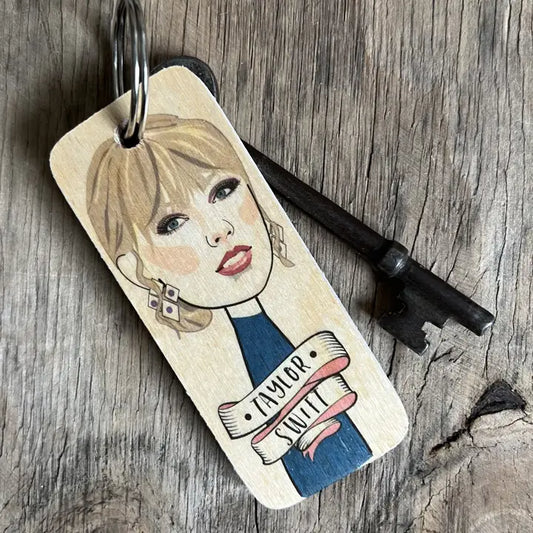Taylor Swift Character Wooden Keyring