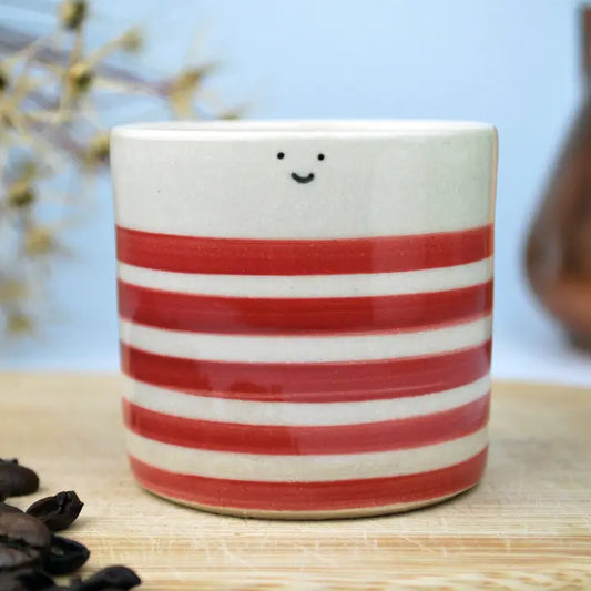 Cherry Red Sailor Handmade Ceramic Espresso Cup