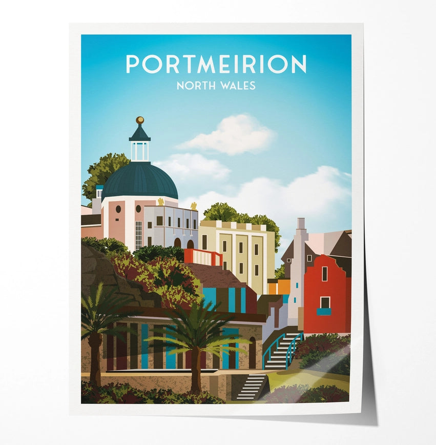 Portmeirion Art Print - Gwynedd North Wales, Seaside Poster
