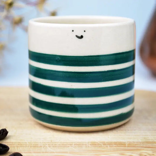 Seaweed Green Sailor Handmade Ceramic Espresso Cup