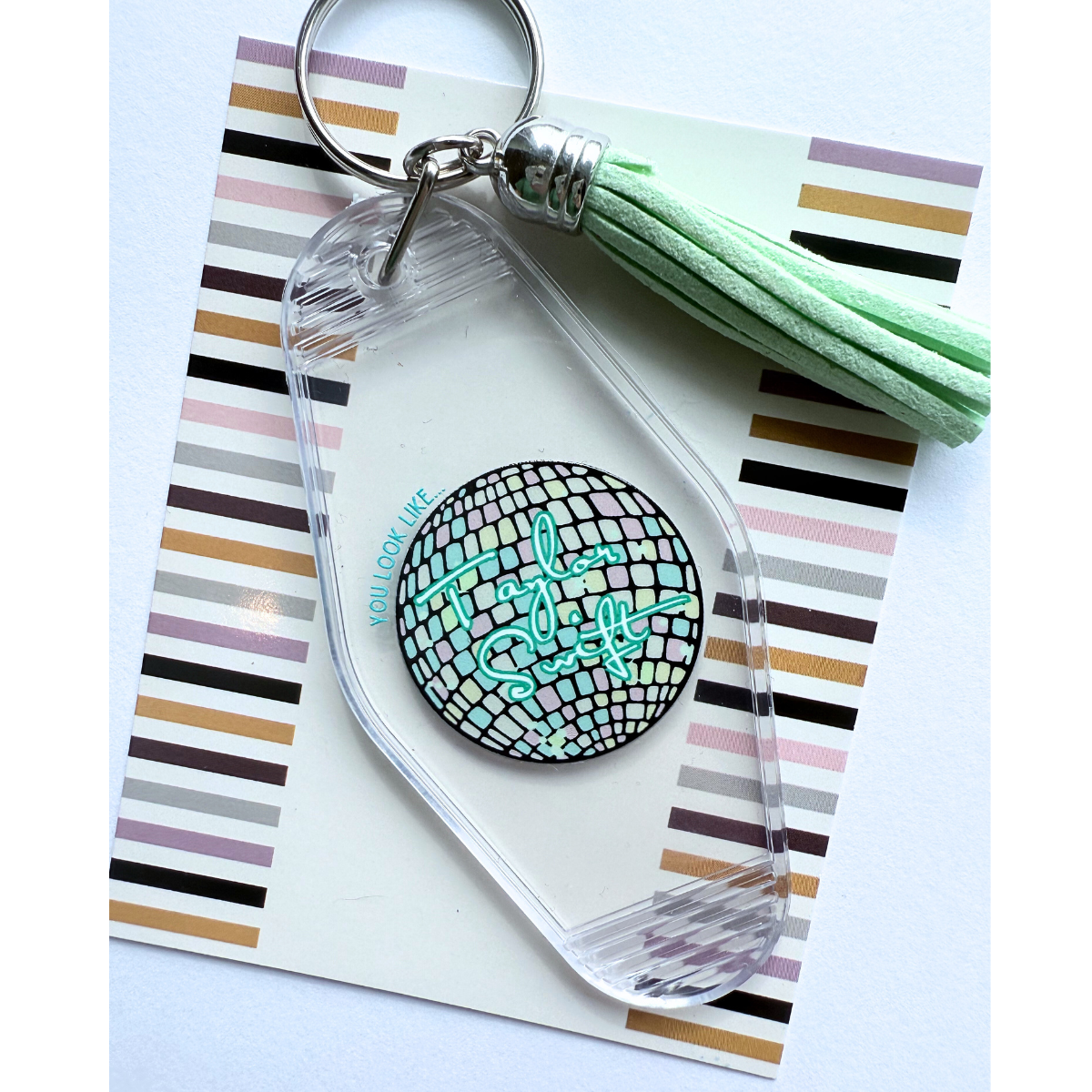 Taylor Swift Disco 🪩 Ball Debut Acrylic Keyring With Tassel