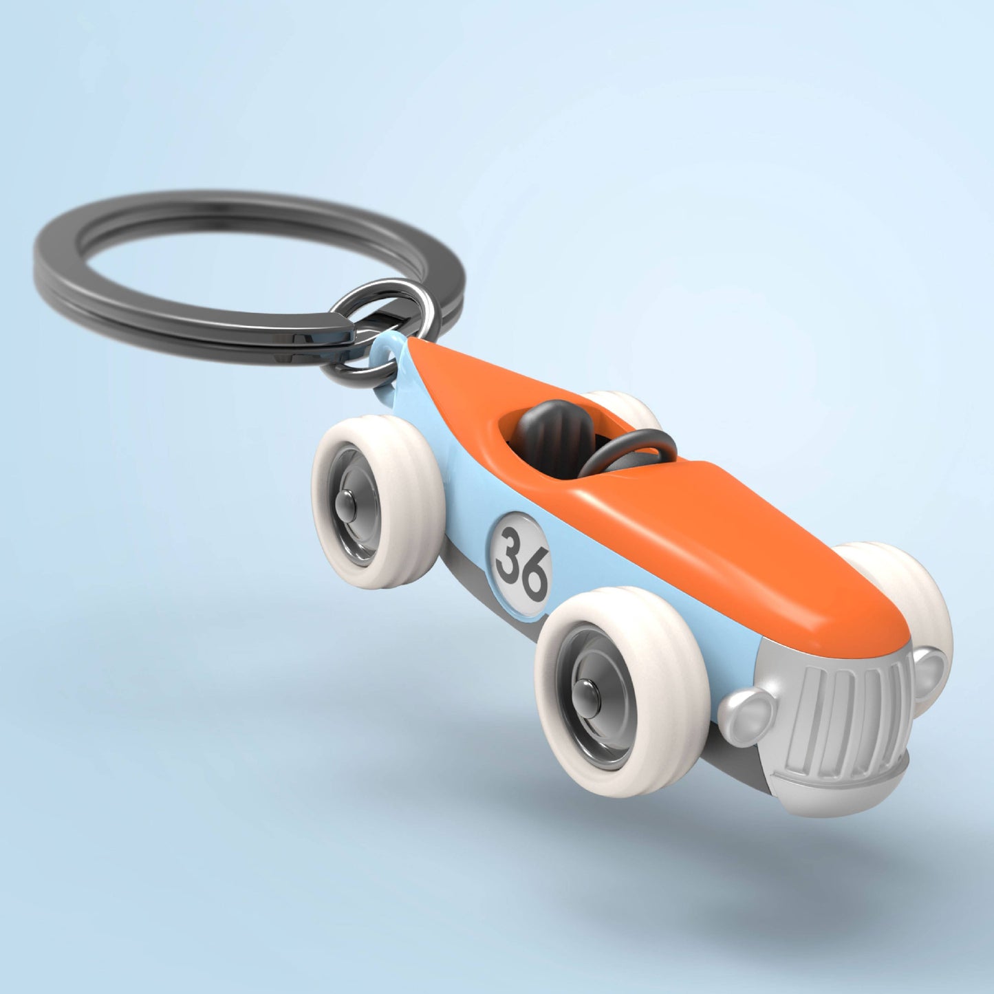 Metalmorphose Luxe Blue Vintage Racer Car Keyring