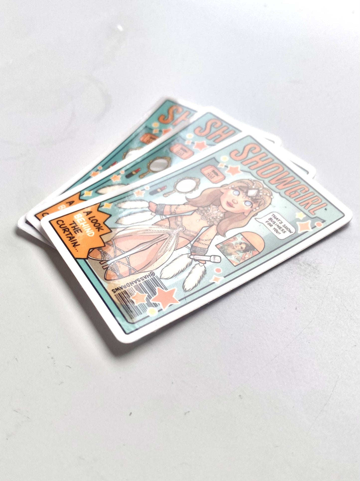 Taylor Eras Showgirl Inspired Doll Drawing Sticker Decal Art