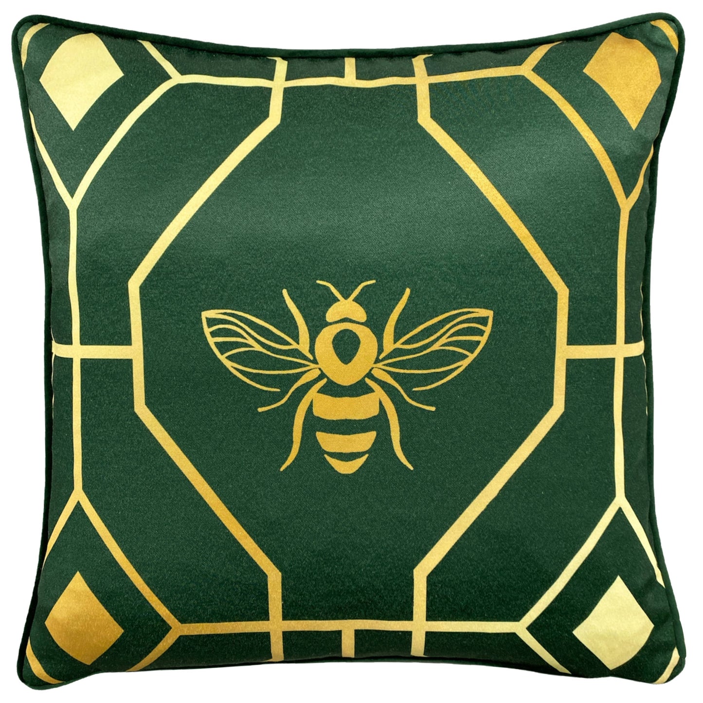 Bee Deco Geometric Cushion - Emerald