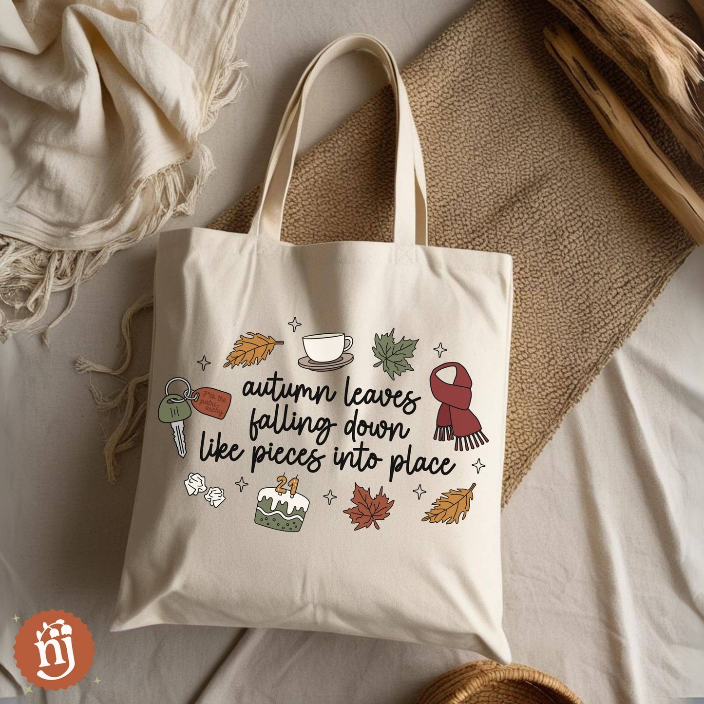 Taylor Swift Inspired "All Too Well" Lyrics Autumn Tote Bag