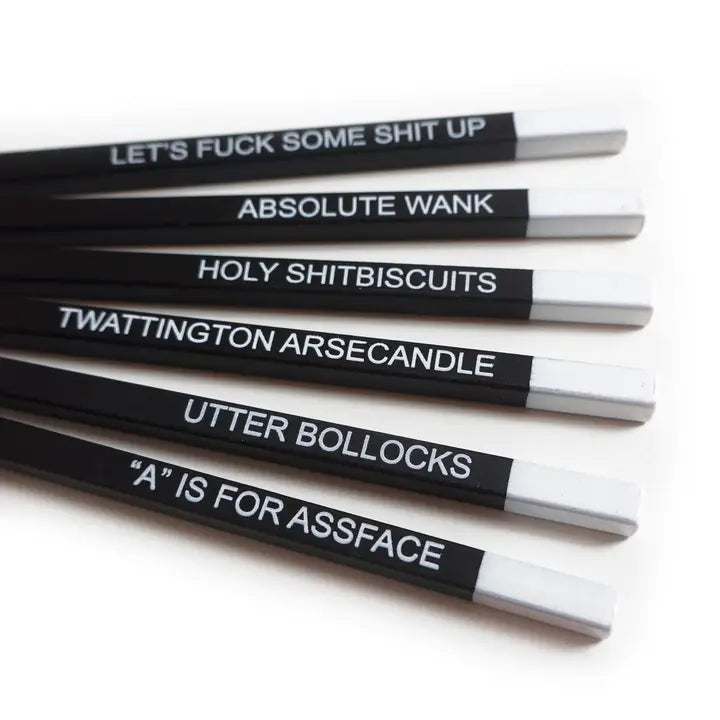 Sweary Pencil Set | Swearing, Rude Pencils, Stocking Stuffer