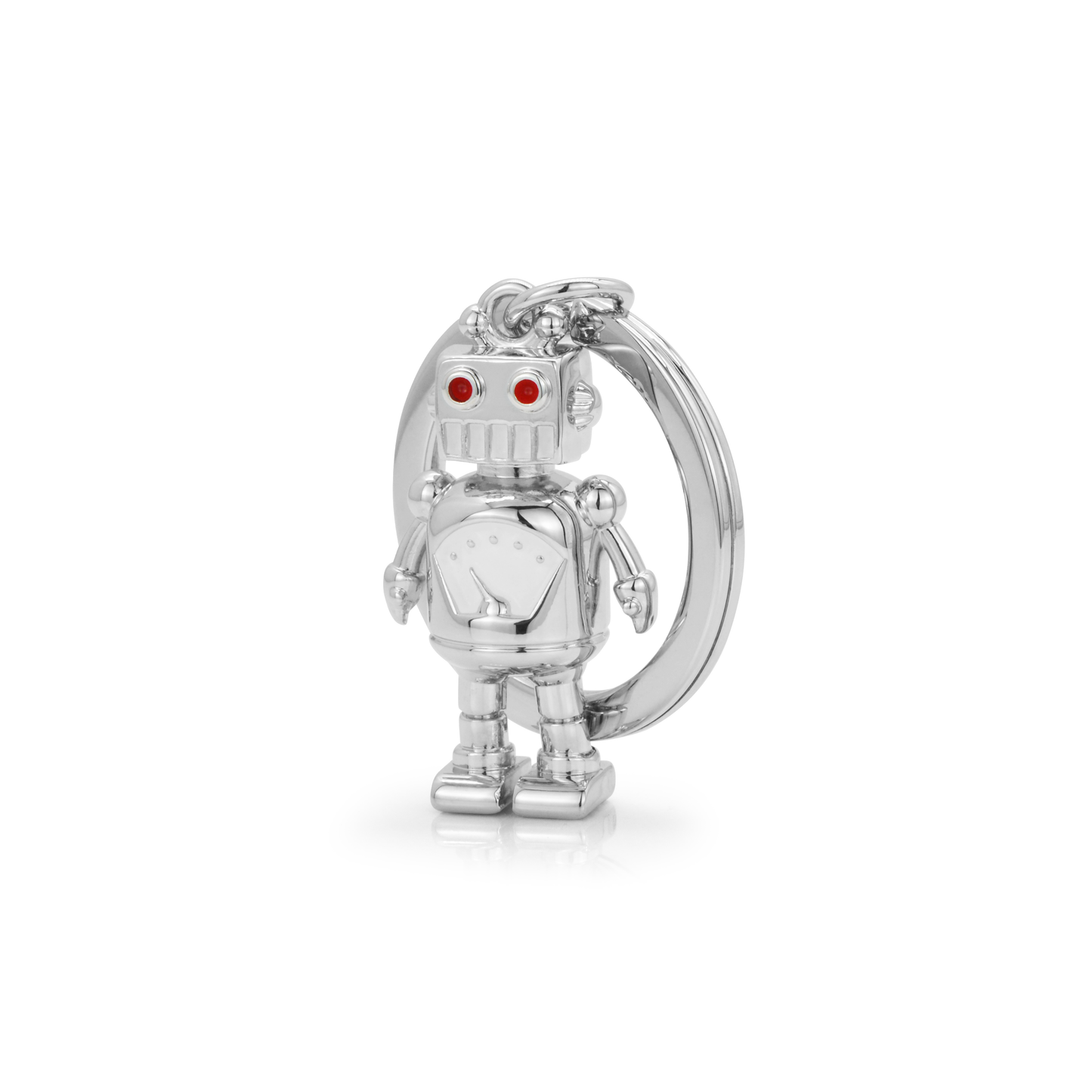 Metalmorphose Silver Robot With Red Eyes Keyring