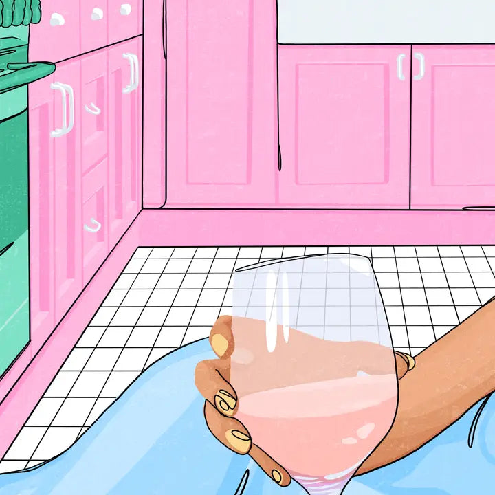 Kitchen Floor Illustrated Art Print - A4