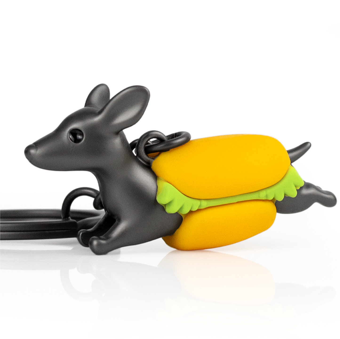 Metalmorphose Grey 'Hotdog' Dachshund Keyring