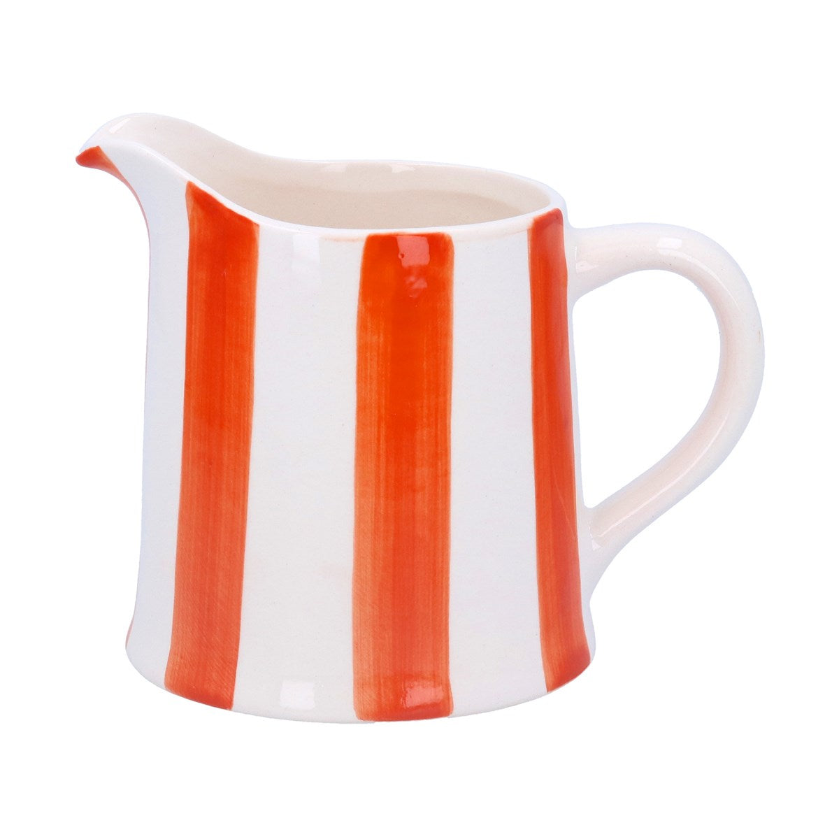 Gisela Graham Orange Stripe Stoneware Creamer Jug
