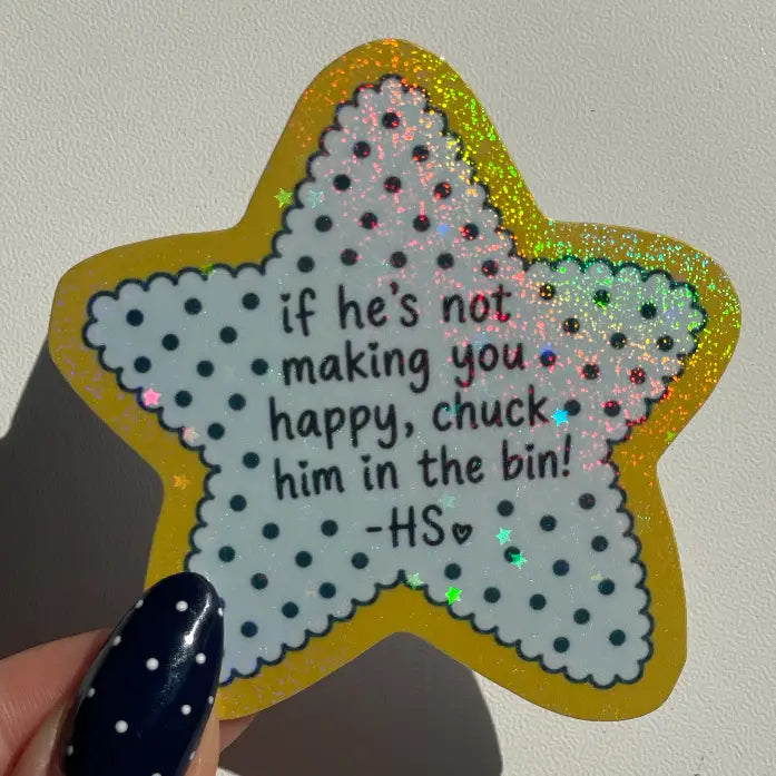 Chuck Him in the Bin Sparkly Star Sticker - Harry Styles