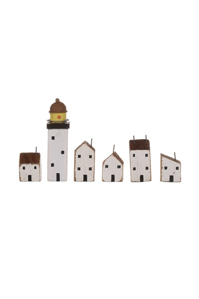 Seaside Village Houses in White (6 pieces)