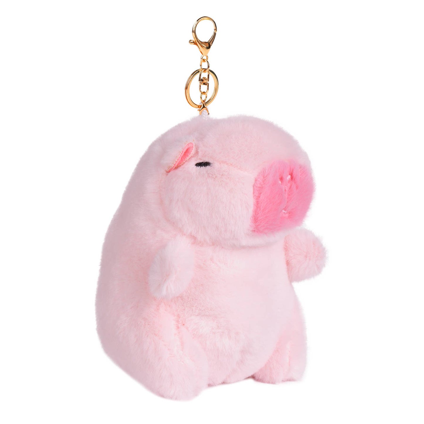 Cute Capybara Pink Plush Keychain
