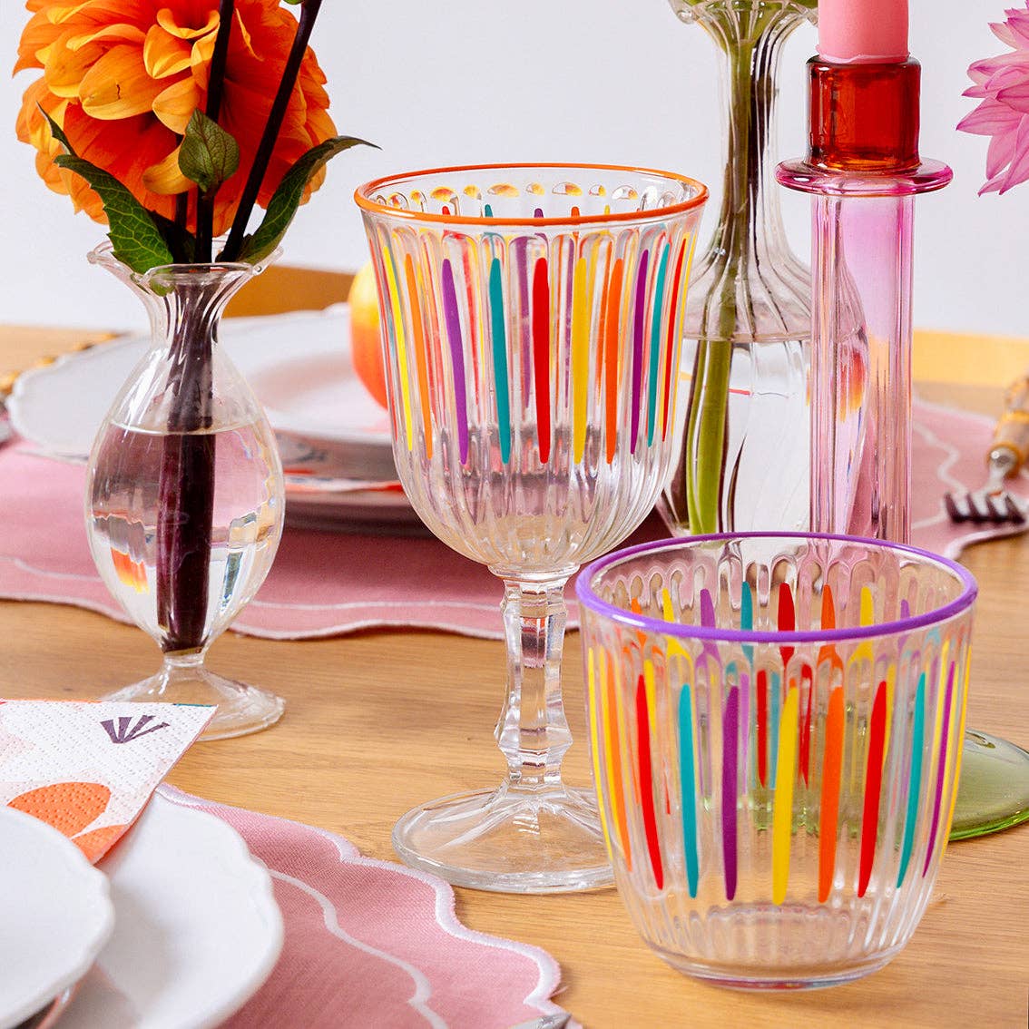 Multi-Coloured Wine Glasses