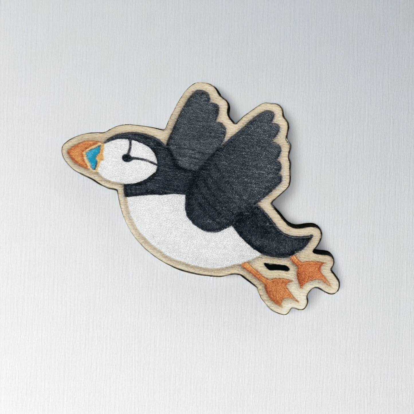 Puffin Fridge Magnet - Wooden Seaside Magnet