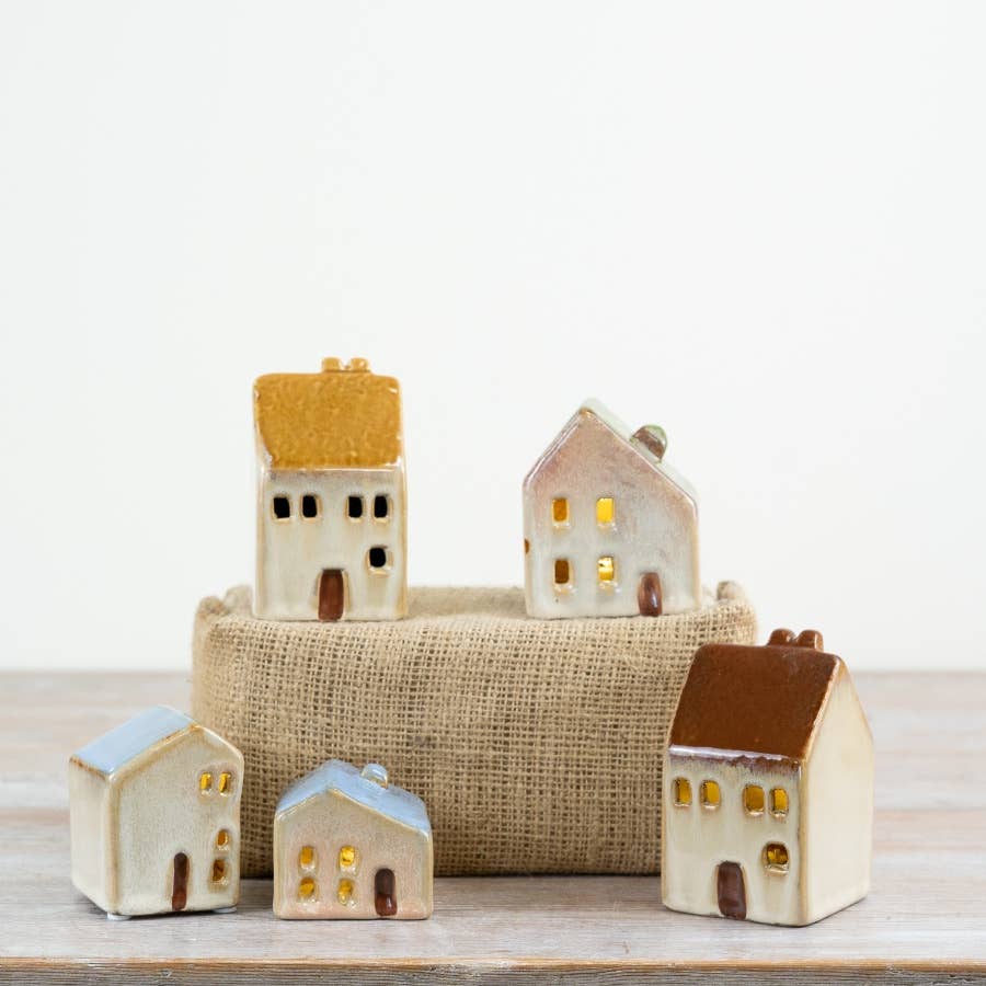 Burnt Orange LED House - 10 Cm