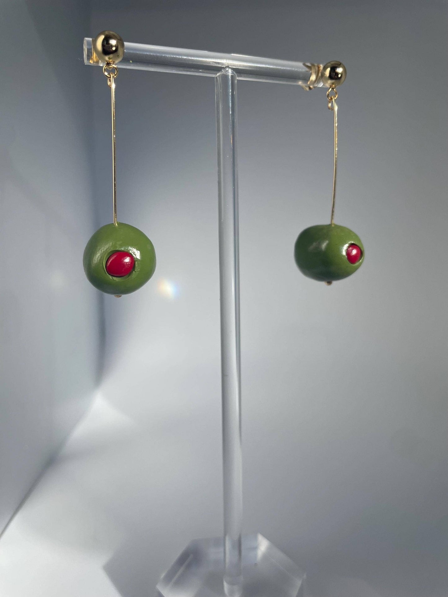 Singletini Pimento Olive Drop Earrings