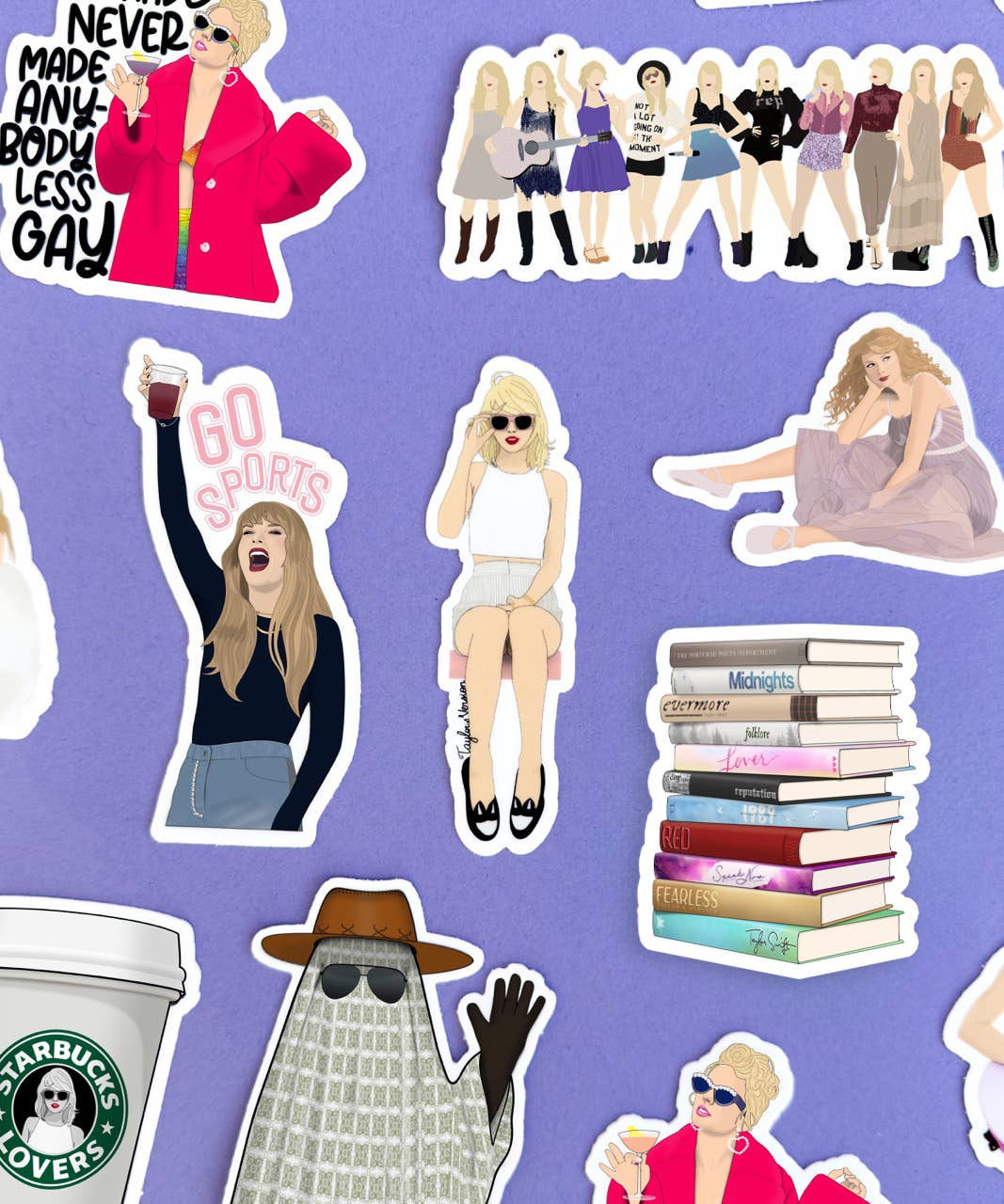 Taylor Swift Inspired Albums as Books Sticker Updated With Showgirl