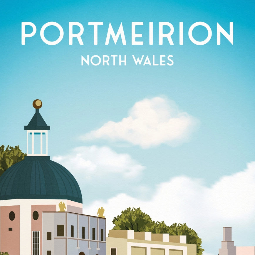 Portmeirion Art Print - Gwynedd North Wales, Seaside Poster