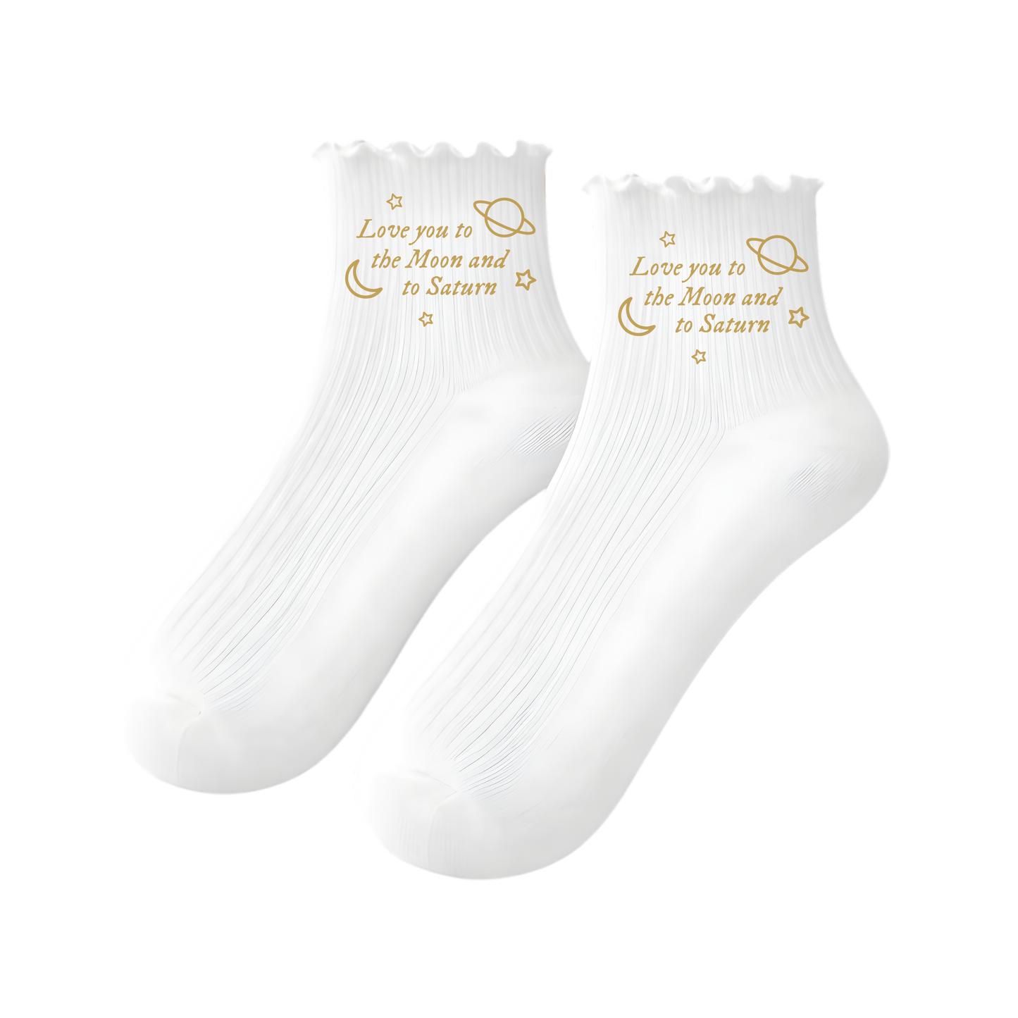 Ruffle Luxury Socks - Love You to the Moon and to Saturn