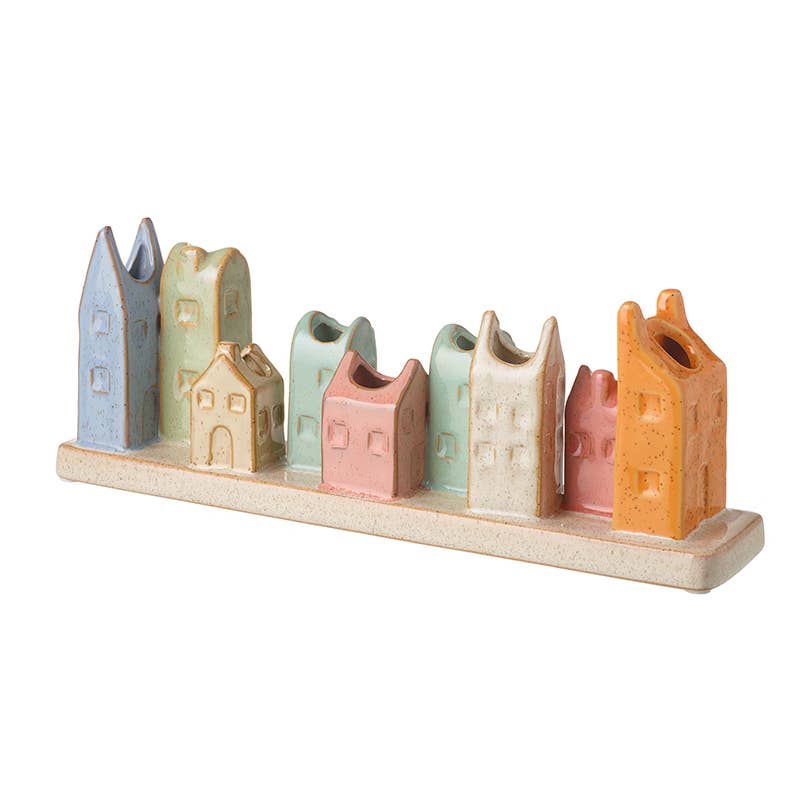 Ceramic Row of Colourful Houses