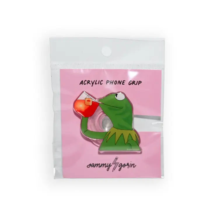 Kermit The Frog Sipping Tea - Acrylic Phone Grip Popsocket