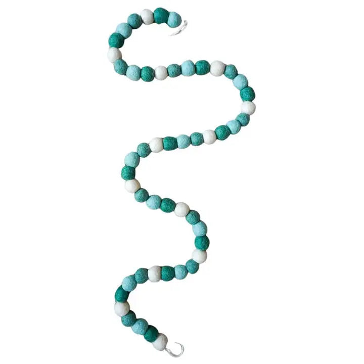 Hand Felted Ball Garland - Greens