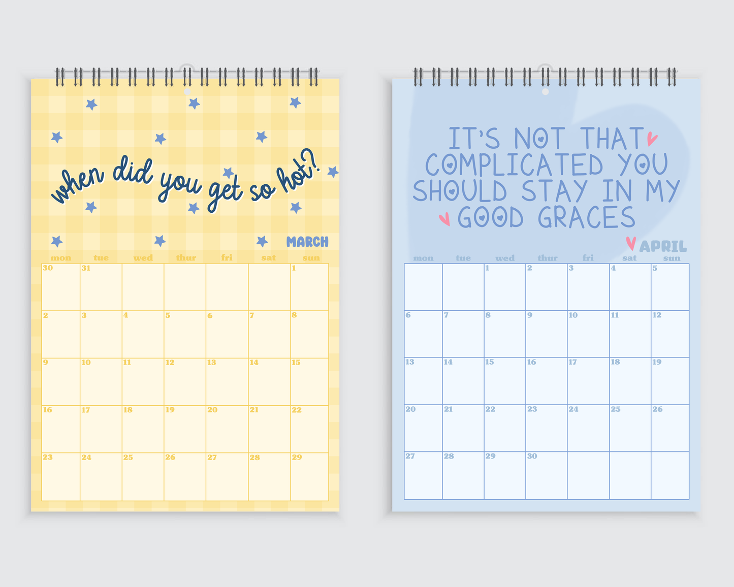 Sabrina Lyric Wall Calendar 2026 - A4