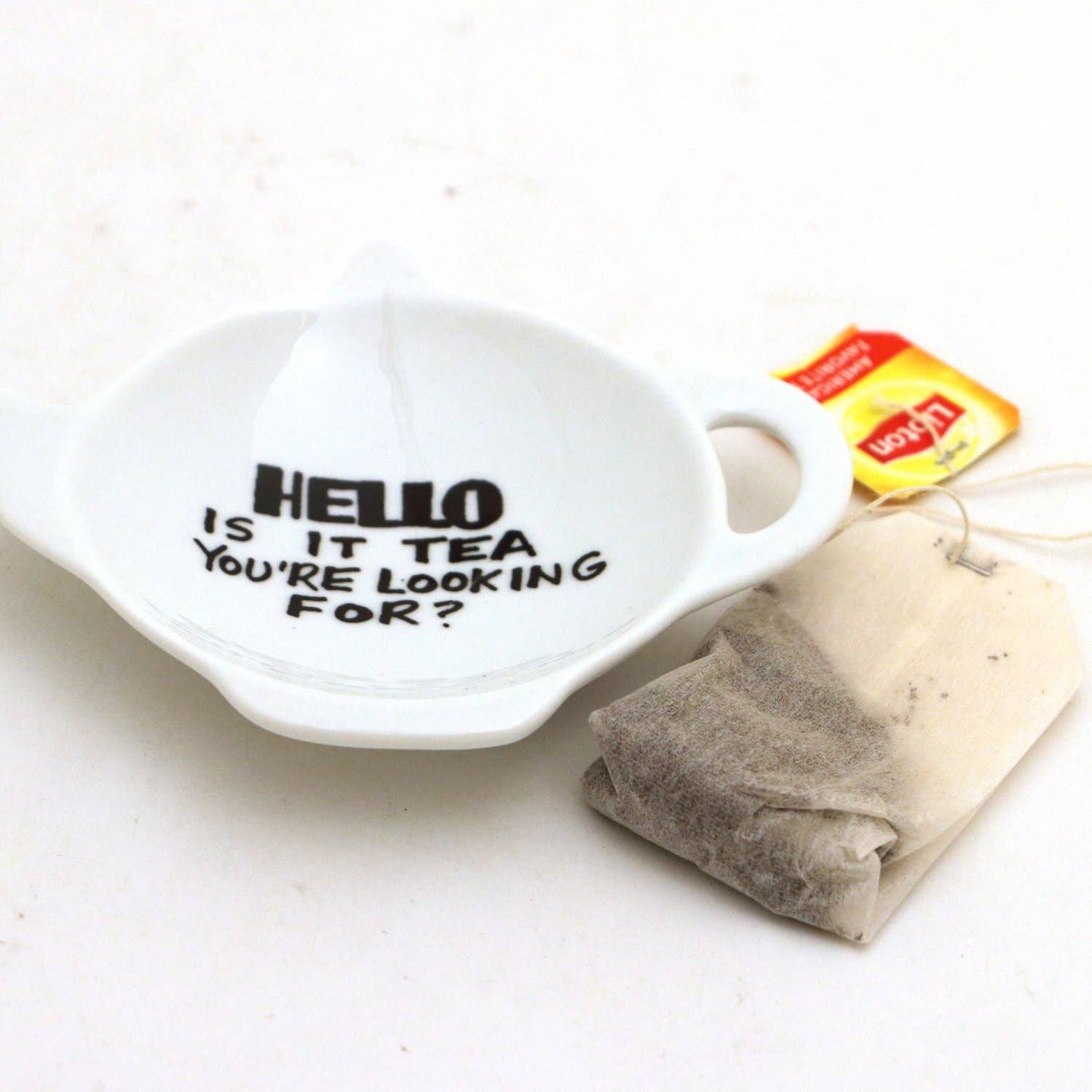 Hello is it Tea Teabag Holder - Teapot Shaped Tea Bag Dish