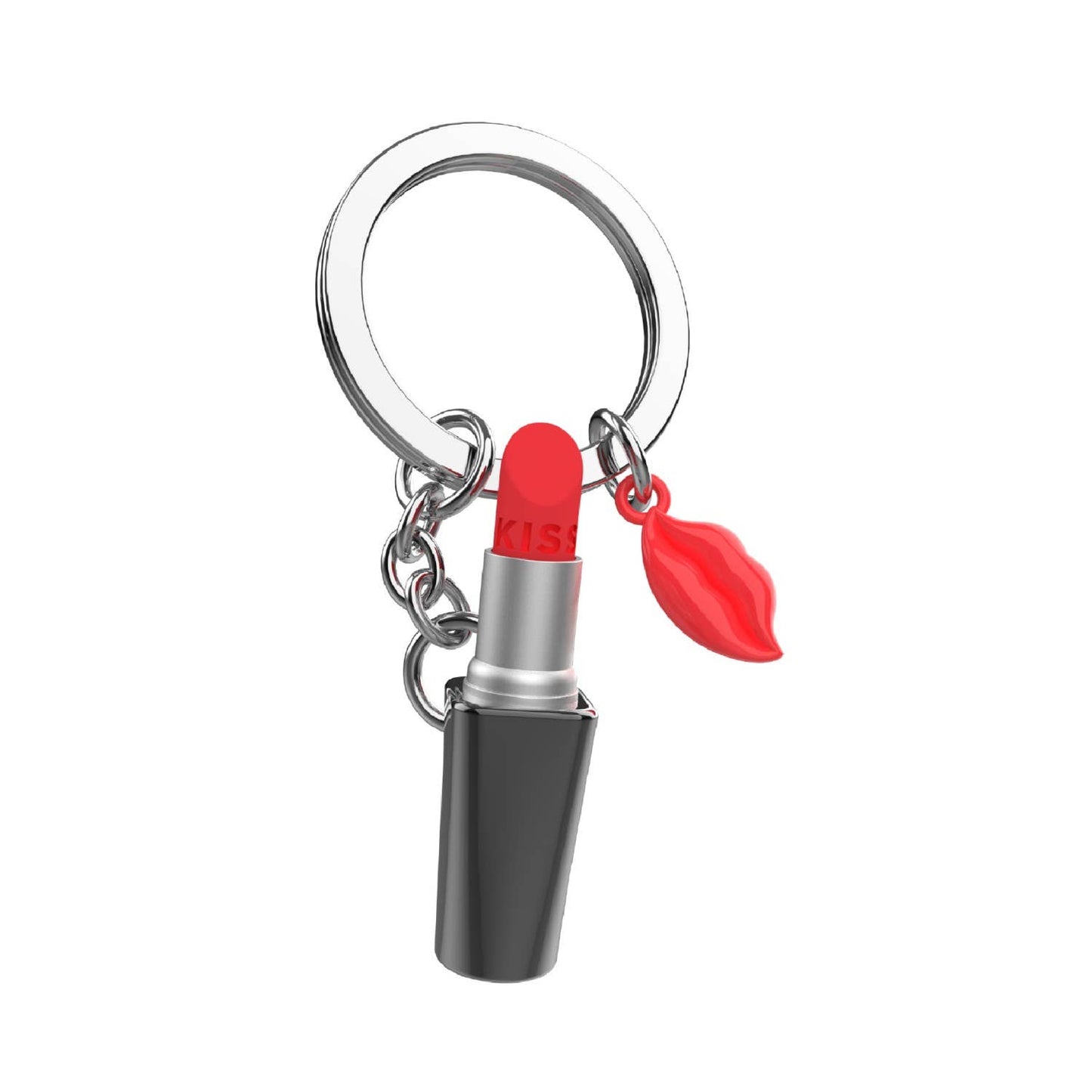 Metalmorphose Lipstick With Red Lips Charm Keyring