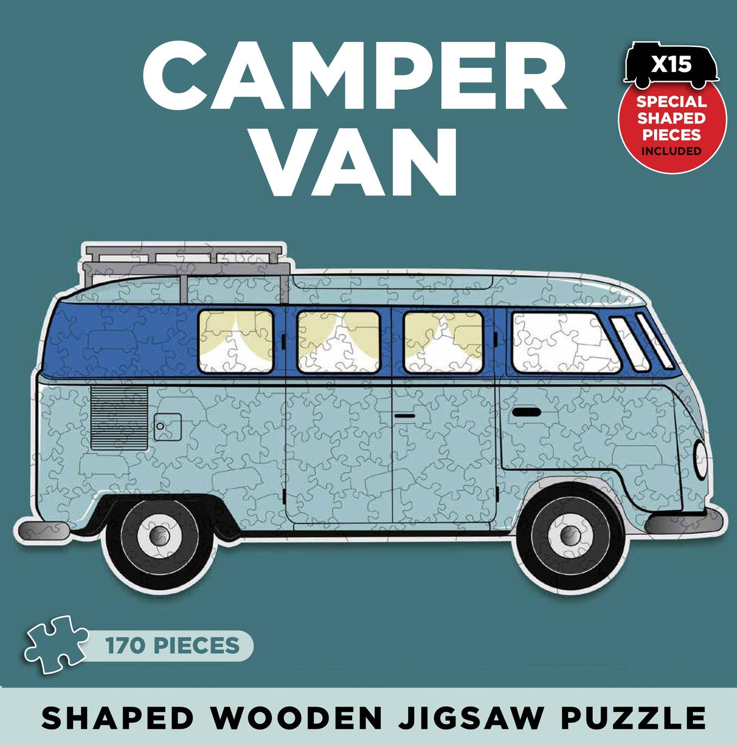 Camper Van Shaped Wooden Jigsaw Puzzle