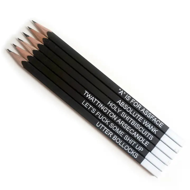 Sweary Pencil Set | Swearing, Rude Pencils, Stocking Stuffer