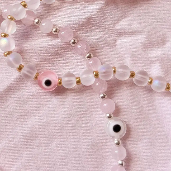 Mermaid Quartz Evil Eye Bracelet - Gold