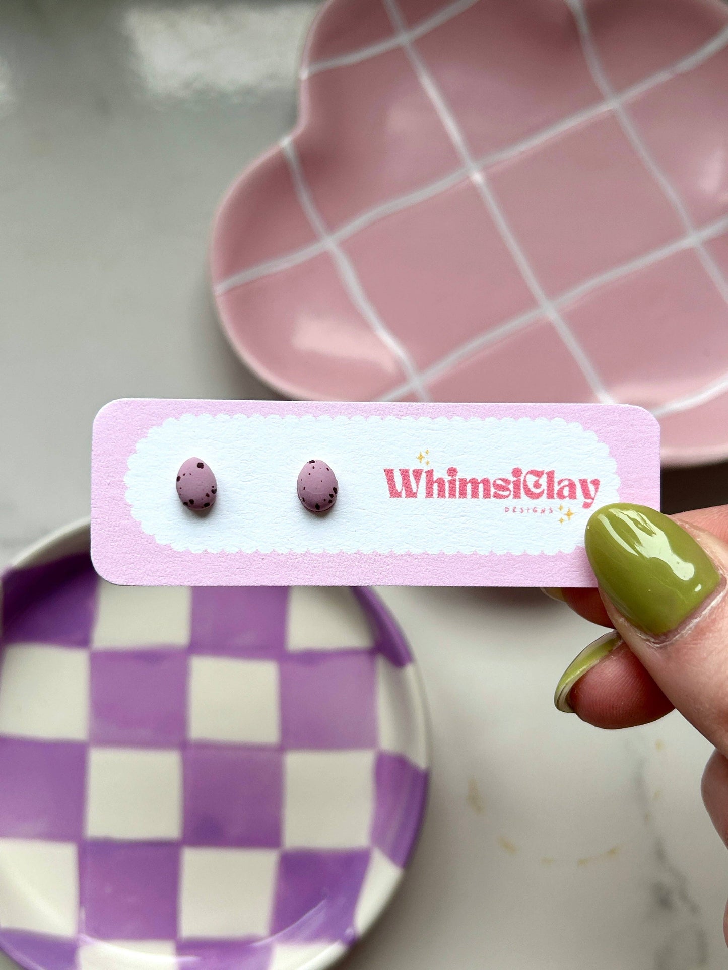 Mini Egg Studs | Polymer Clay Earrings
