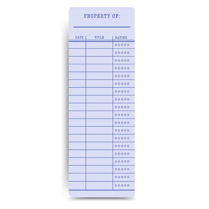 Library Card - Uncoated To Write and Track Reading - Bookmark